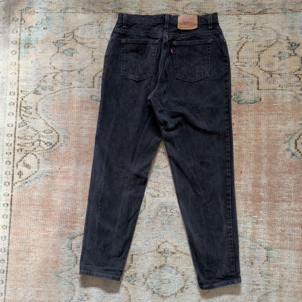 Vintage‎ Levis 550 Black Relaxed Fit Tapered Leg Jeans 16 REG - Picture 8 of 8